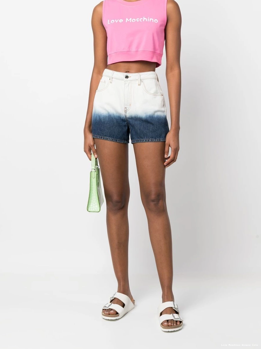Cheap Love Women shorts denim Moschino ombre-effect 0324